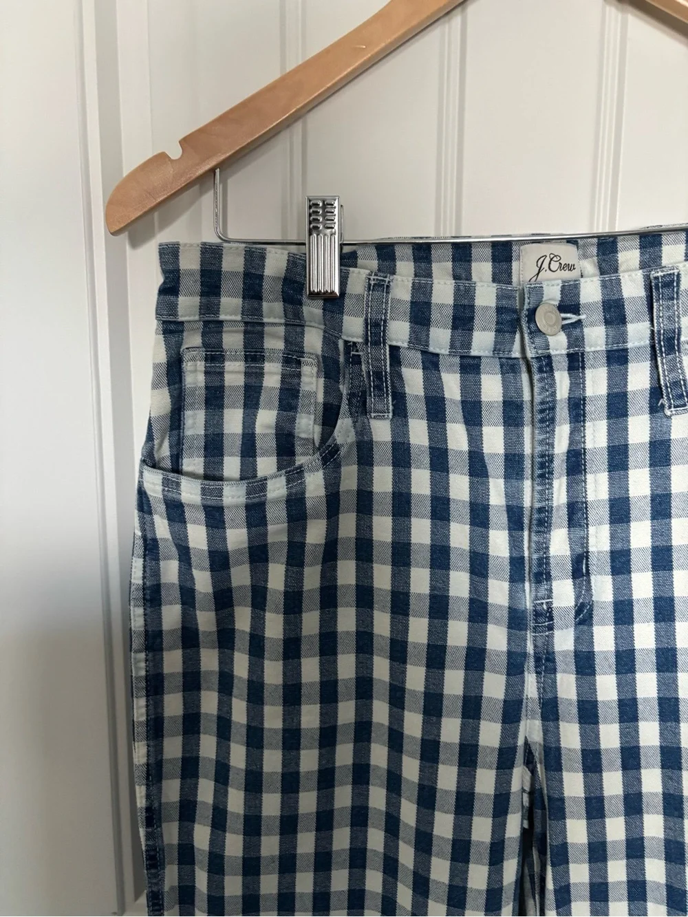 J Crew gingham jeans